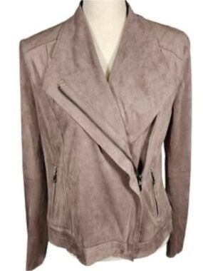 Kut from the Kloth Faux Suede Lightweight Jacee Draped Moto Jacket
